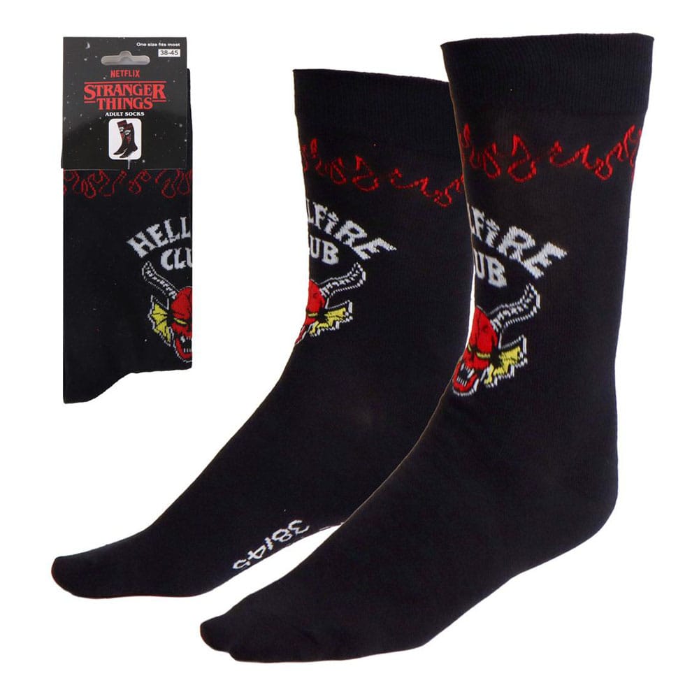Stranger Things Socken Hellfire Club Black 38-45 - Smalltinytoystore