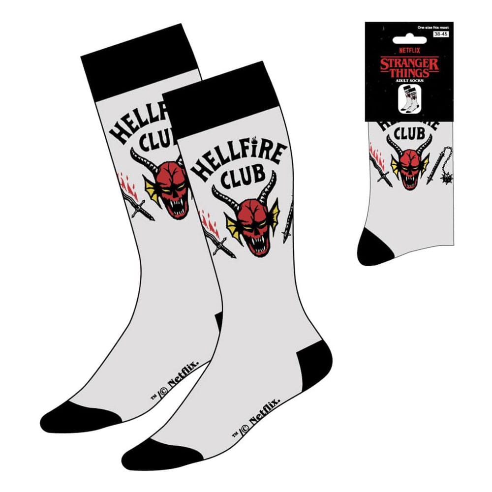 Stranger Things Socken Hellfire Club White 38-45 - Smalltinytoystore
