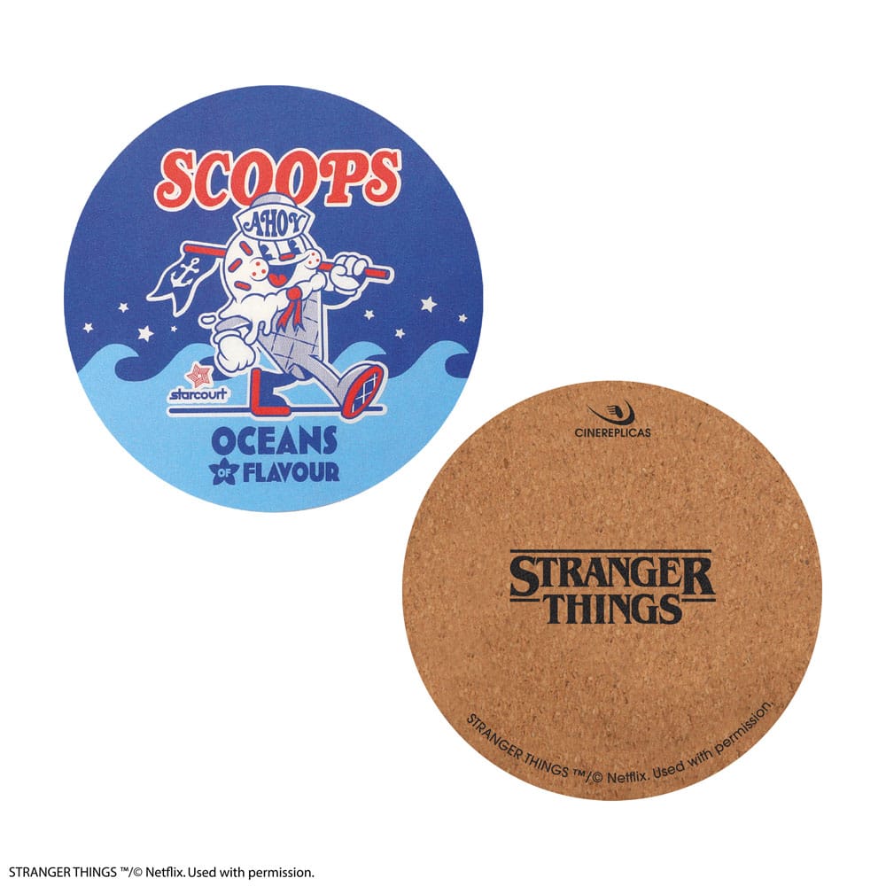 Stranger Things Untersetzer Scoops Ahoy 4er-Pack - Smalltinytoystore