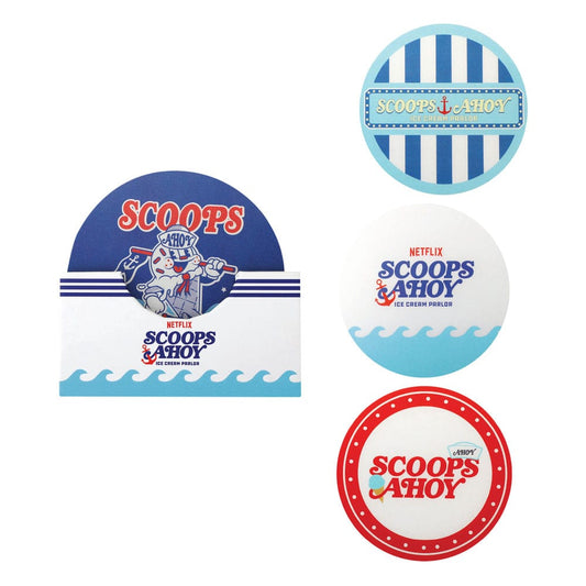 Stranger Things Untersetzer Scoops Ahoy 4er-Pack - Smalltinytoystore