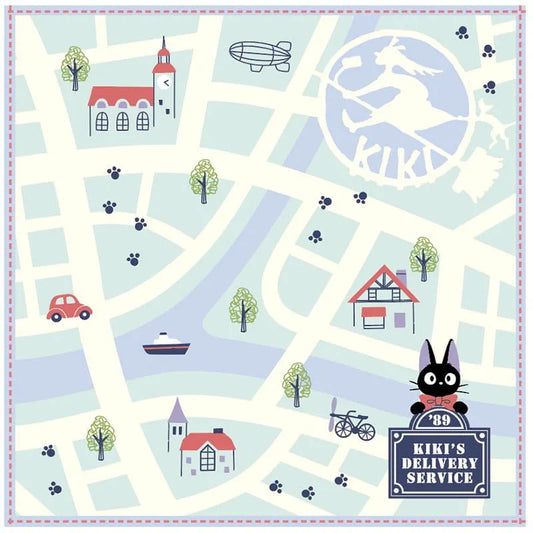 Studio Ghibli Mini-Handtuch Kikis kleiner Lieferservice City Map 25 x 25 cm - Smalltinytoystore