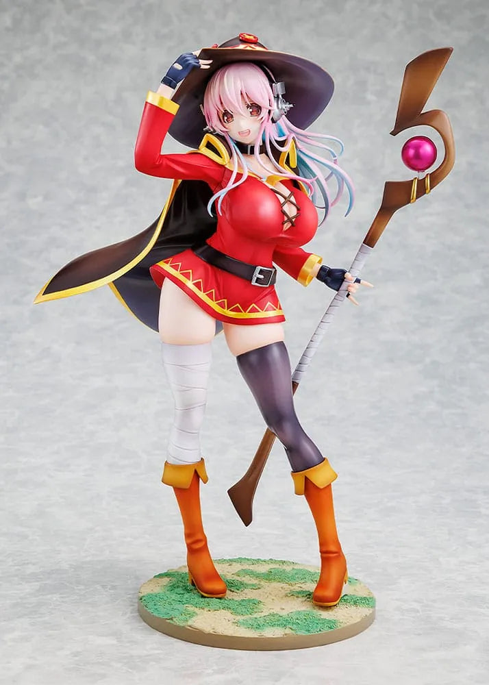 Super Sonico x Konosuba PVC Statue 1/7 Super Sonico Megumin collaboration Ver. 25 cm - Smalltinytoystore