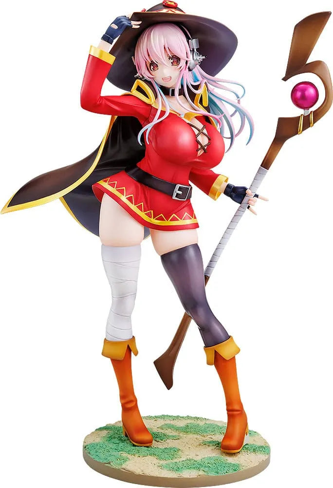 Super Sonico x Konosuba PVC Statue 1/7 Super Sonico Megumin collaboration Ver. 25 cm - Smalltinytoystore