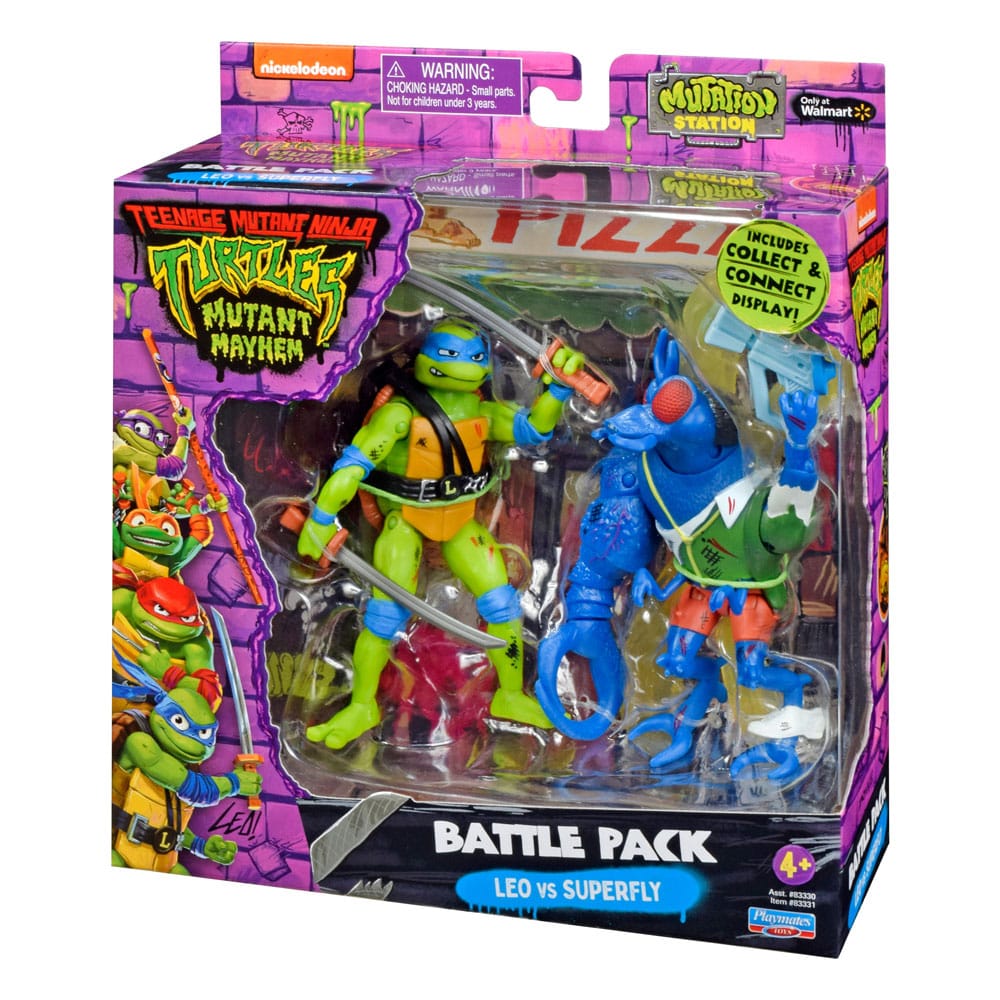 Teenage Mutant Ninja Turtles Actionfiguren Leonardo vs. Super Fly 11 cm - Smalltinytoystore