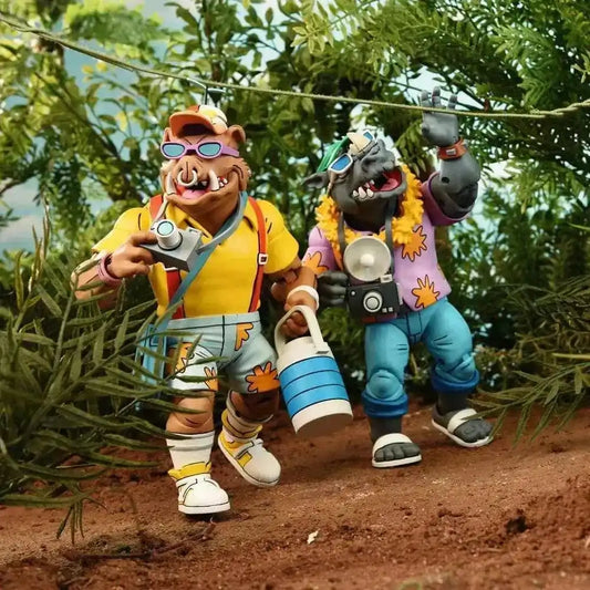 Teenage Mutant Ninja Turtles (Cartoon 1980) 2er-Pack Vacation Bebop and Rocksteady 18 cm - Smalltinytoystore