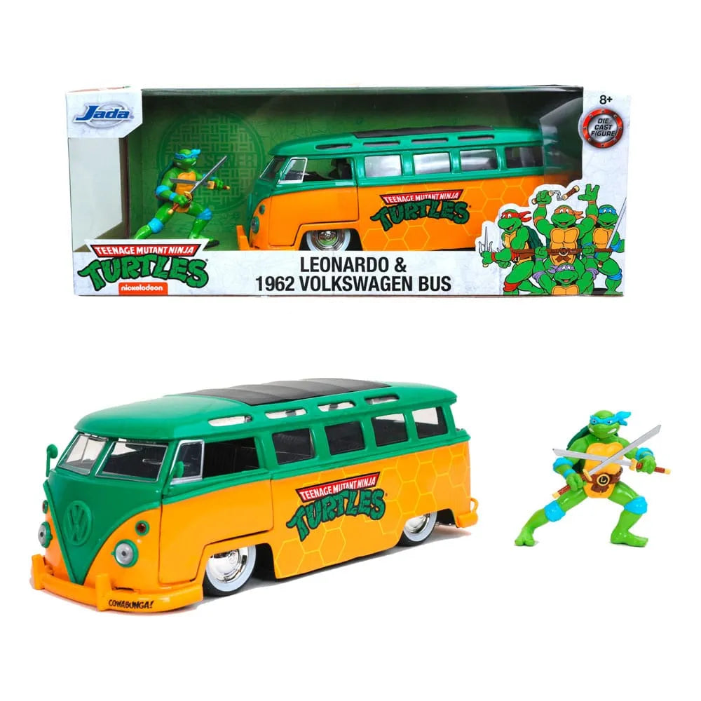 Teenage Mutant Ninja Turtles Diecast Modell 1/24 1962 VW Bus Leonardo - Smalltinytoystore