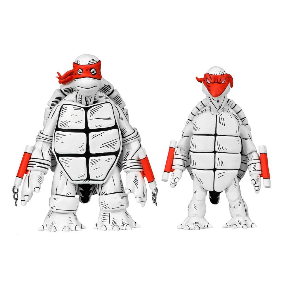 Teenage Mutant Ninja Turtles (Mirage Comics) Actionfiguren 2er-Pack Black and White First Turtles 18 cm - Smalltinytoystore