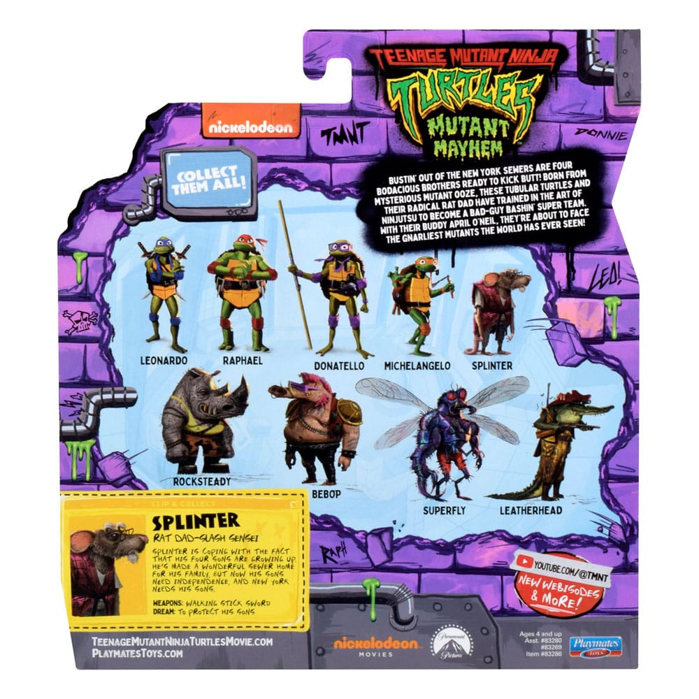 Teenage Mutant Ninja Turtles: Mutant Mayhem Actionfigur Splinter 10 cm - Smalltinytoystore