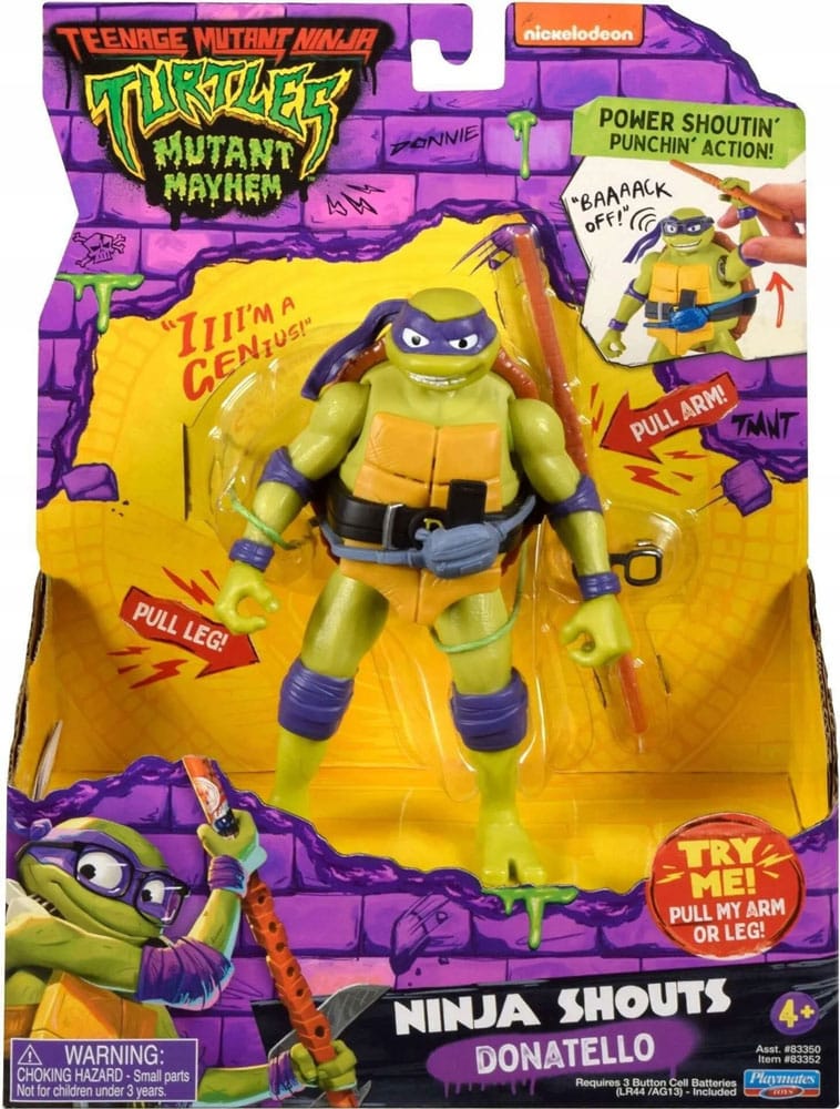 Teenage Mutant Ninja Turtles: Mutant Mayhem Ninja Shouts Action Figur Donatello 14 cm - Smalltinytoystore
