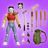 Teenage Mutant Ninja Turtles Ultimates Actionfigur Casey Jones mit Zubehör auf lila Hintergrund