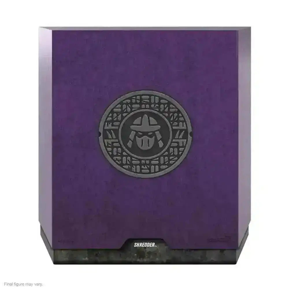 Teenage Mutant Ninja Turtles Ultimates Shredder Silber Rüstung Actionfigur Box, lila Design, Smalltinytoystore