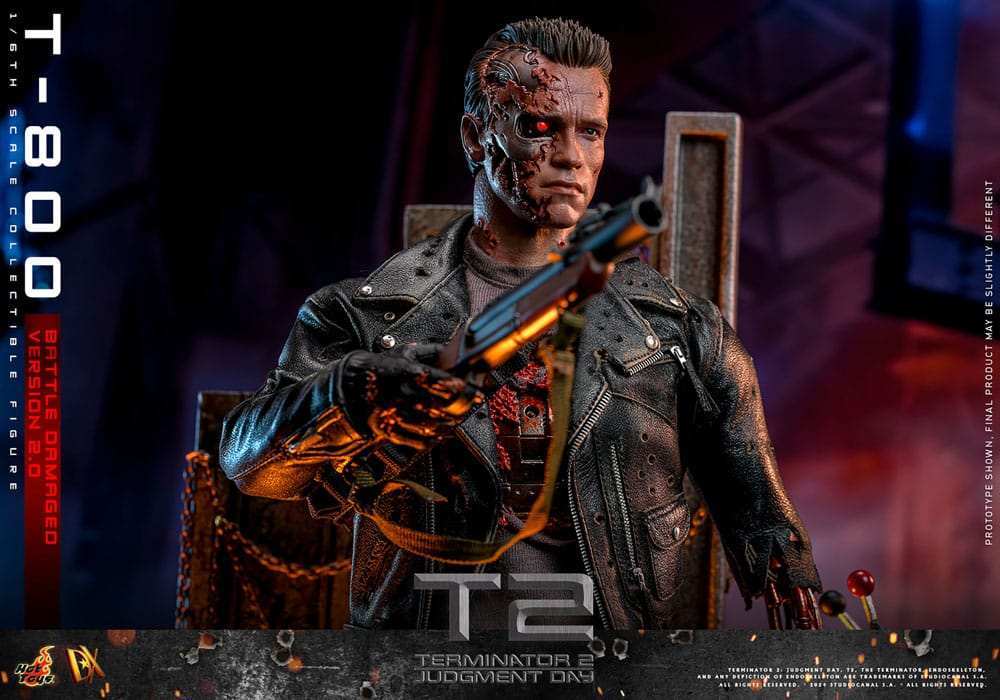 Terminator 2 Movie Masterpiece 1/6 T-800 Battle Damaged Version 2.0 HOT TOYS - Smalltinytoystore