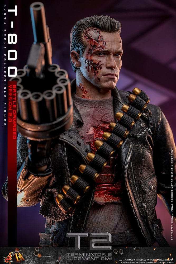 Terminator 2 Movie Masterpiece 1/6 T-800 Battle Damaged Version 2.0 HOT TOYS - Smalltinytoystore