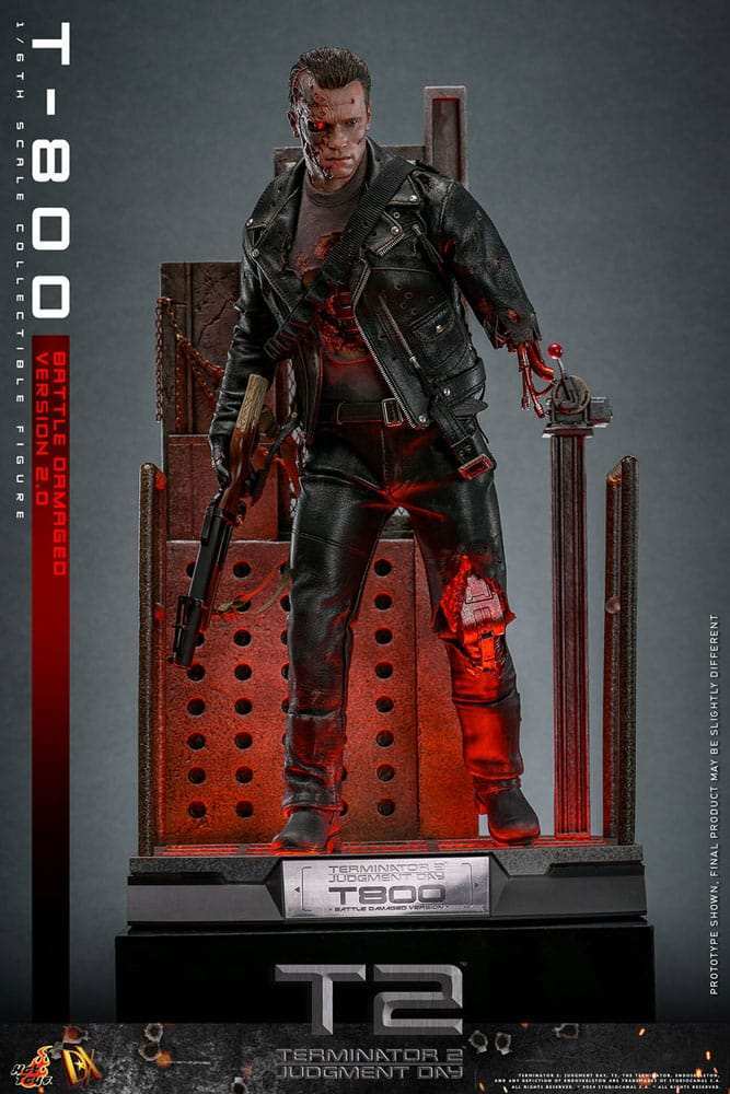 Terminator 2 Movie Masterpiece 1/6 T-800 Battle Damaged Version 2.0 HOT TOYS - Smalltinytoystore