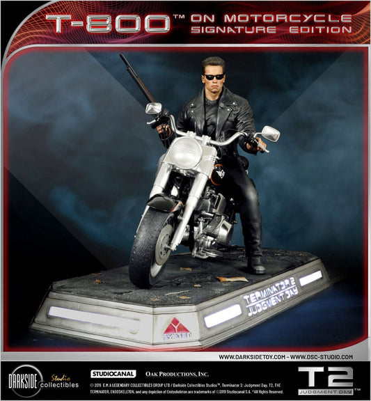 Terminator 2 Statue T-800 On Motorcycle Limited Signature Edition 70 cm - Smalltinytoystore
