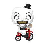 Terrifier POP! Movies Vinyl Figur Art the Clown w/bike 9 cm - Smalltinytoystore