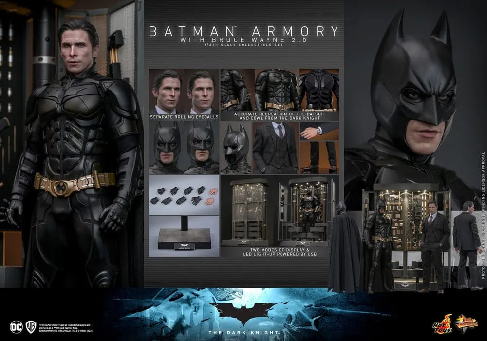 The Dark Knight Movie Masterpiece Actionfigur & Diorama 1/6 Batman Armory with Bruce Wayne (2.0) 30 cm - Smalltinytoystore