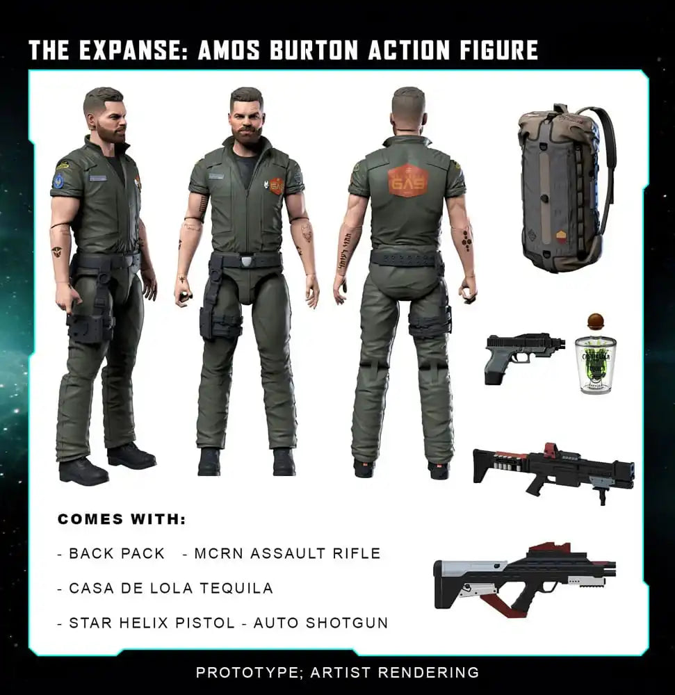 The Expanse Actionfigur Amos Burton 20 cm - Smalltinytoystore