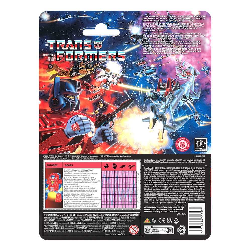 The Transformers Retro G1 Actionfigur Autobot Gears 12 cm - Smalltinytoystore