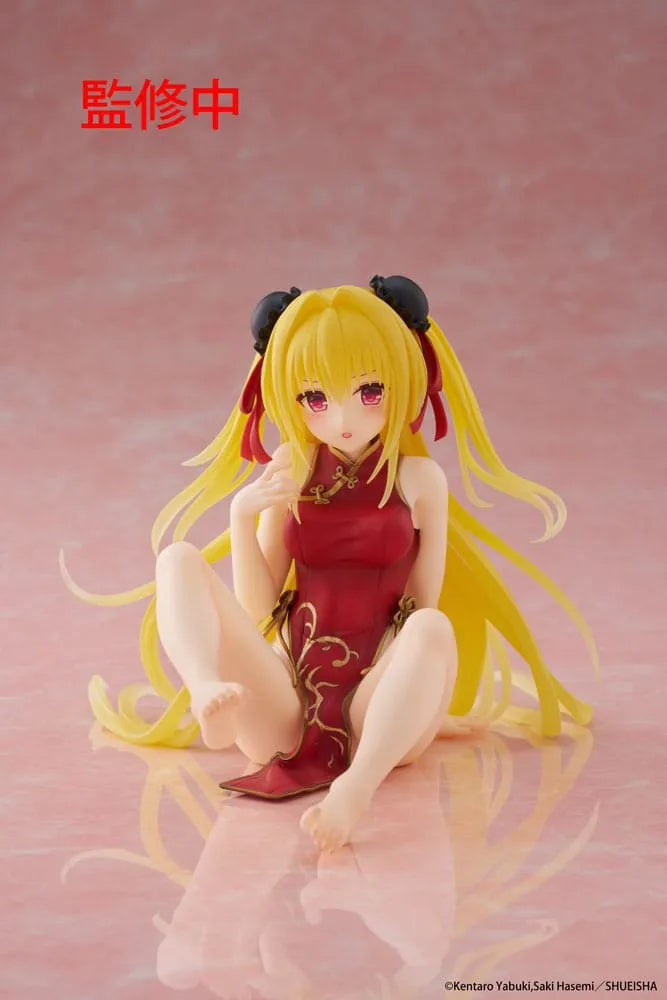 To Love Ru Darkness PVC Statue Desktop Cute Figure Golden Darkness (Chinese Dress Ver.) 13 cm - Smalltinytoystore