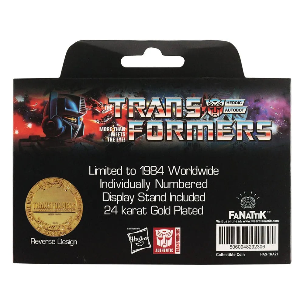 Transformers Sammelmünze 40th Anniversary 24k Gold Plated Edition 4 cm - Smalltinytoystore