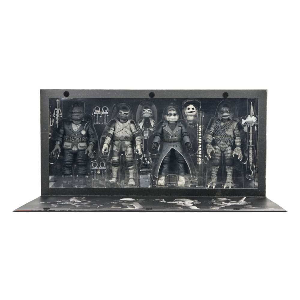 Universal Monsters x Teenage Mutant Ninja Turtles 4er-Pack Turtles Black & White - Smalltinytoystore