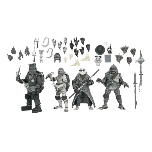 Universal Monsters x Teenage Mutant Ninja Turtles 4er-Pack Turtles Black & White - Smalltinytoystore