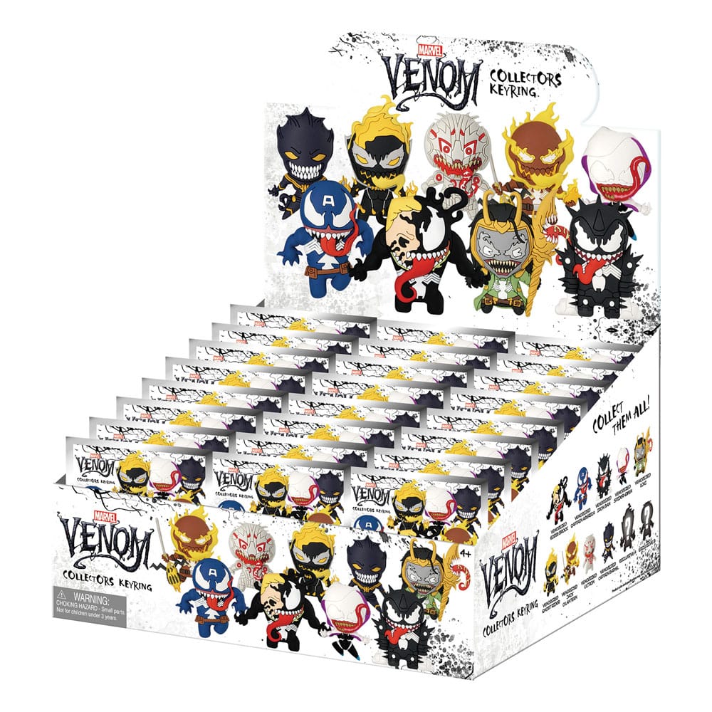 Venom 3D PVC-Taschenanhänger Series 1 Display (24) - Smalltinytoystore