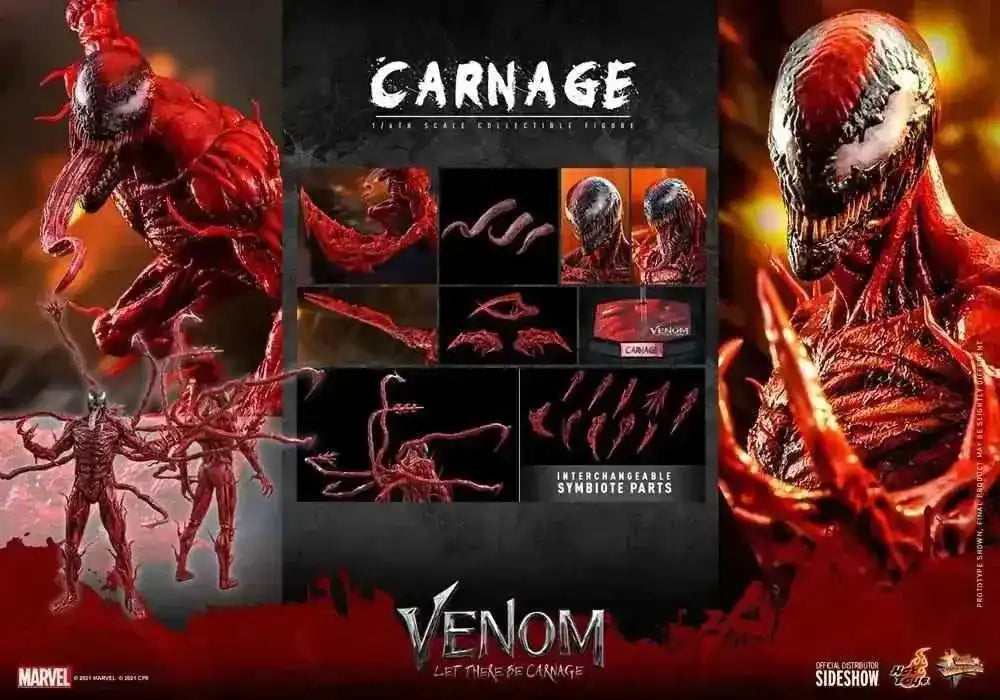 Venom Let There Be Carnage Movie Masterpiece Series PVC 1/6 Carnage 43 cm HOT TOYS - Smalltinytoystore