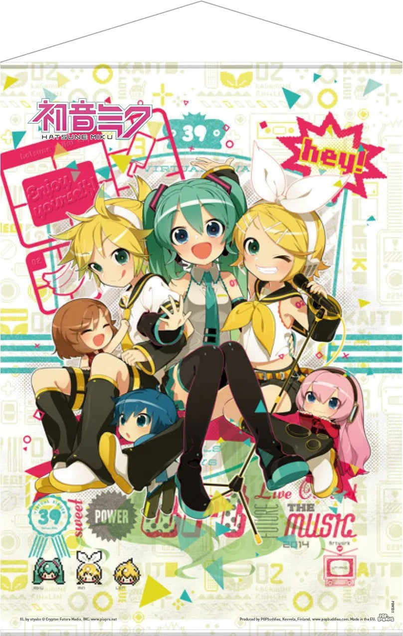 Vocaloid Wandrolle Hey! Piapro Characters 50 x 70 cm - Smalltinytoystore
