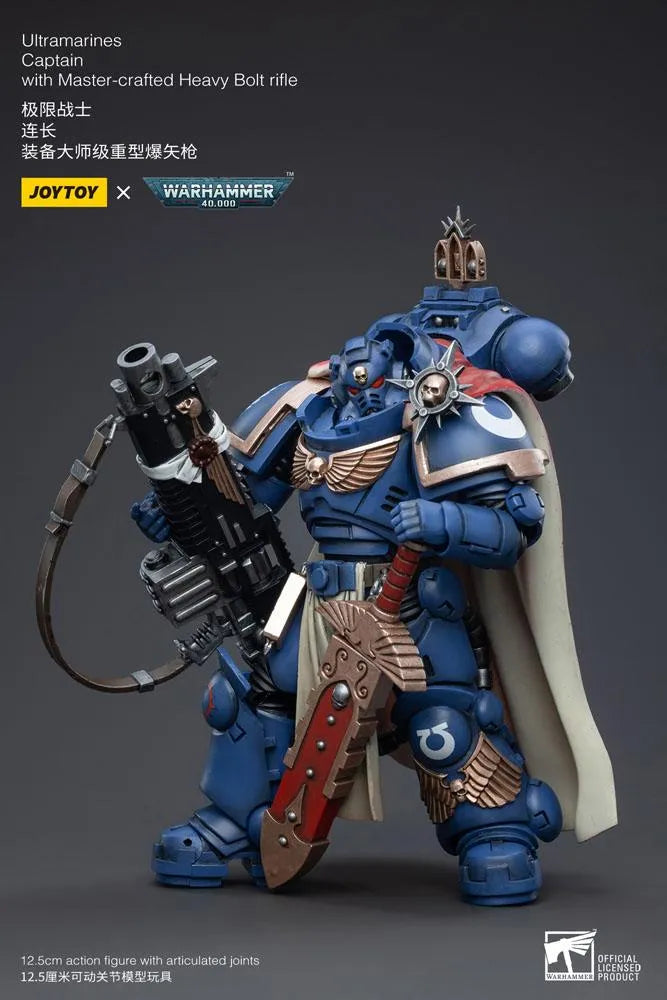 Warhammer 40k Actionfigur 1/18 Ultramarines Captain with Master-Crafted Heavy Bolt Rifle 12 cm - Smalltinytoystore