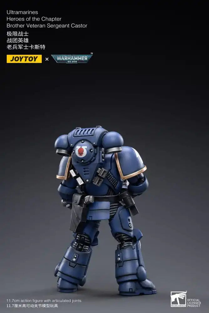 Warhammer 40k Actionfigur 1/18 Ultramarines Heroes of the Chapter Brother Veteran Sergeant Castor 12 cm - Smalltinytoystore