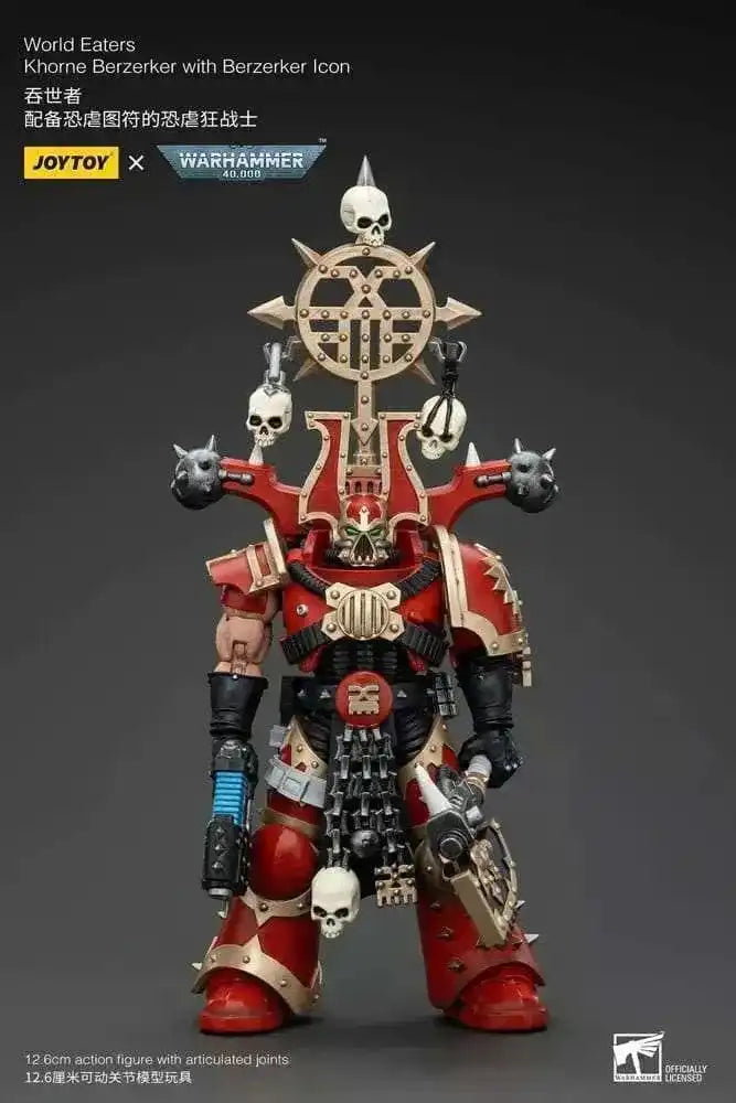 Warhammer 40k Actionfigur 1/18 World Eaters Khorne Berzerker with Berzerker lcon 13 cm - Smalltinytoystore