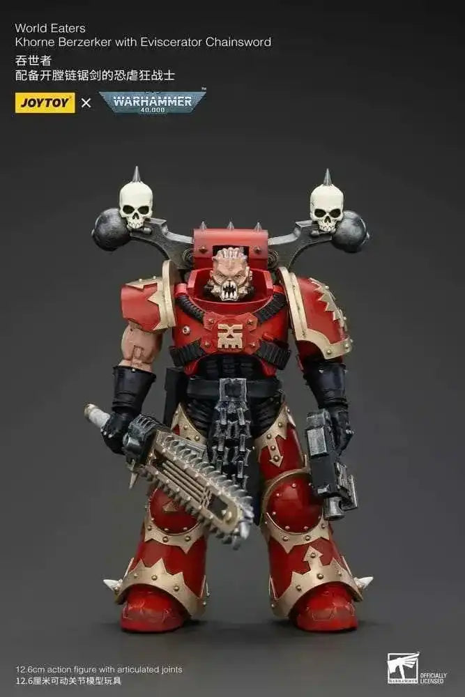 Warhammer 40k Actionfigur 1/18 World Eaters Khorne Berzerker with Eviscerator Chainsword 13 cm - Smalltinytoystore