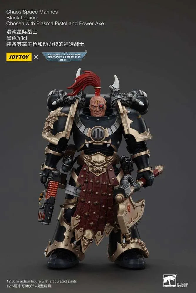 Warhammer 40k Actionfigur Chaos Space Marines Black Legion Chosen with Plasma Pistol and Power Axe 20 cm - Smalltinytoystore