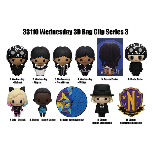 Wednesday 3D PVC-Taschenanhänger Series 3 Display (24) - Smalltinytoystore