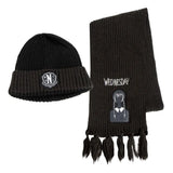 Wednesday Beanie & Schal Set Nevermore - Smalltinytoystore