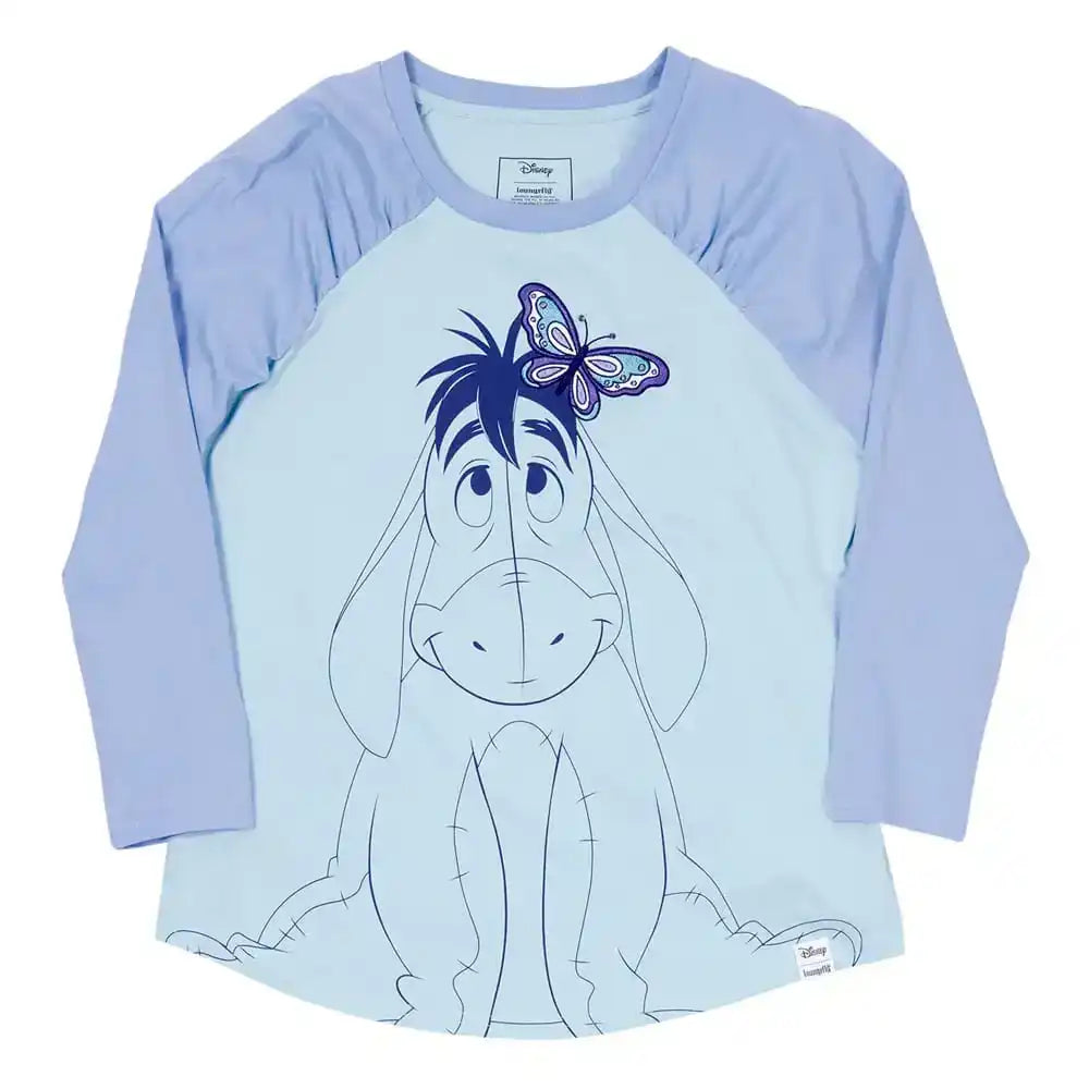 Winnie the Pooh by Loungefly Tee T-Shirt Unisex Eeyore Shirred Raglan Größe XXL - Smalltinytoystore