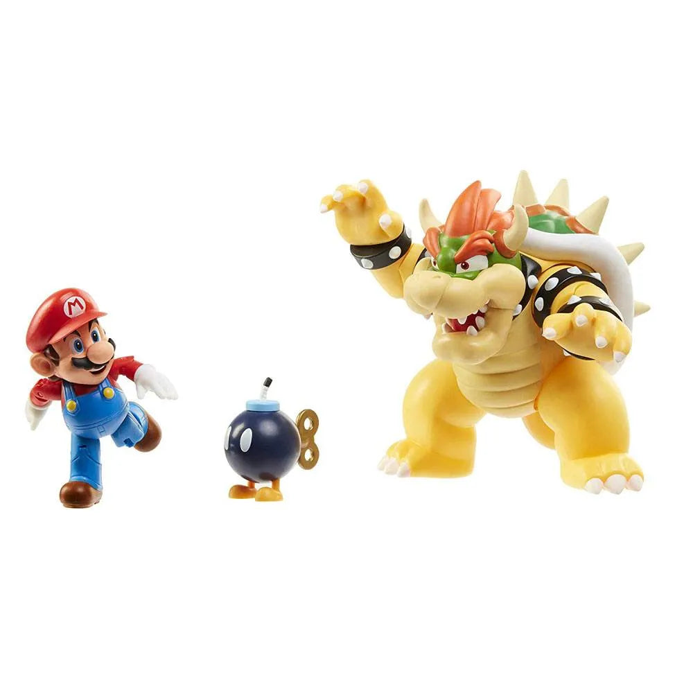 World of Nintendo Actionfiguren 3er-Pack Mario vs. Bowser Lava Battle 6-15 cm - Smalltinytoystore