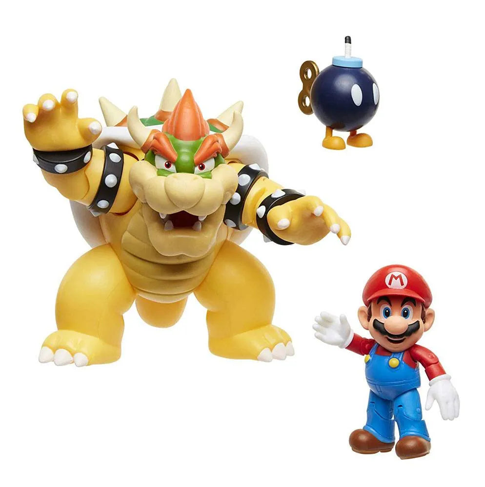 World of Nintendo Actionfiguren 3er-Pack Mario vs. Bowser Lava Battle 6-15 cm - Smalltinytoystore
