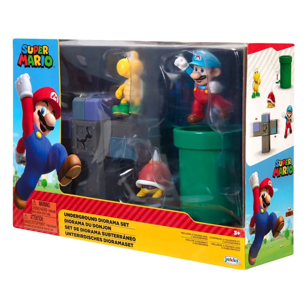 World of Nintendo Super Mario Diorama Set Underground - Smalltinytoystore