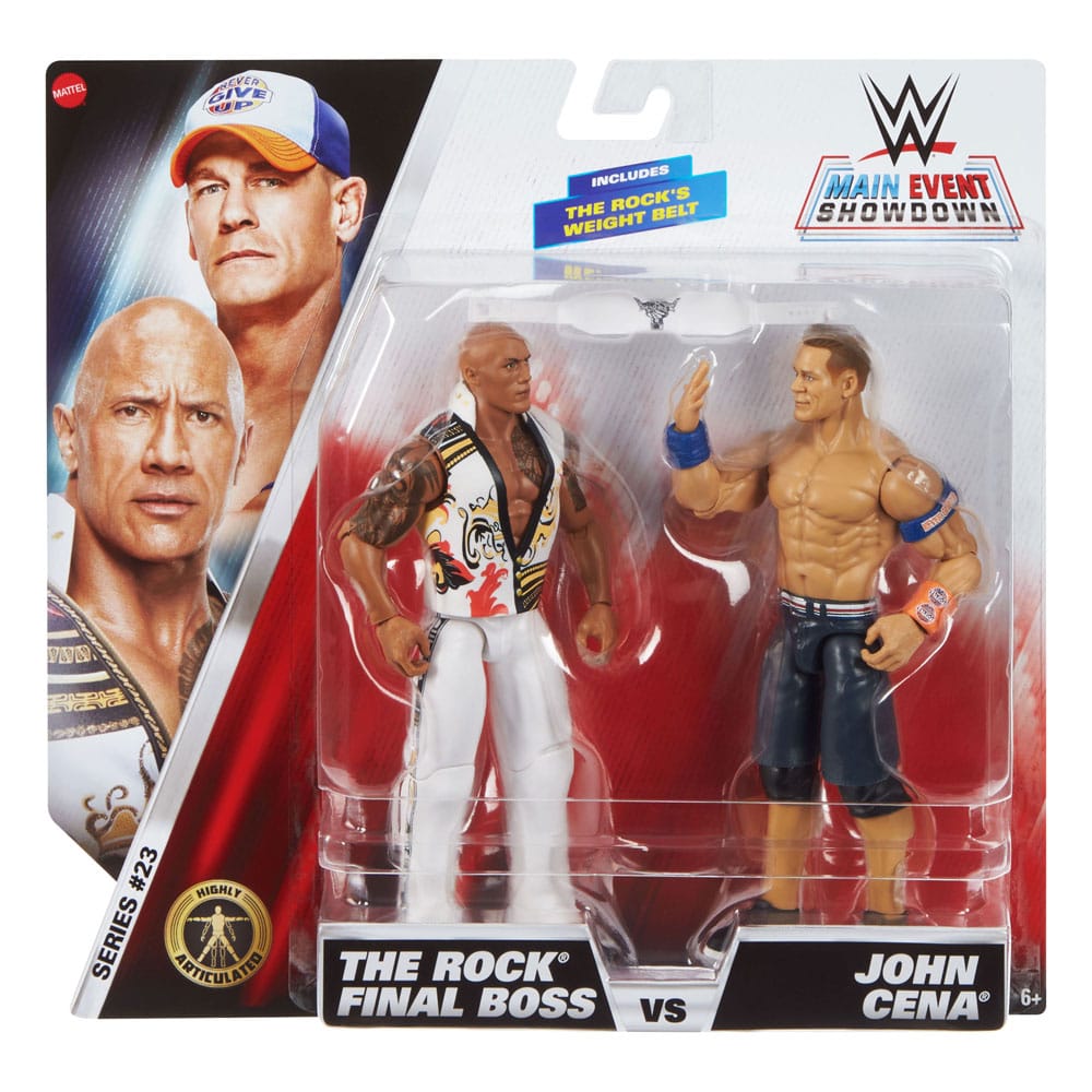 WWE Main Event Showdown Actionfiguren The Rock Final Boss vs John Cena 2-Pack 15 cm - Smalltinytoystore