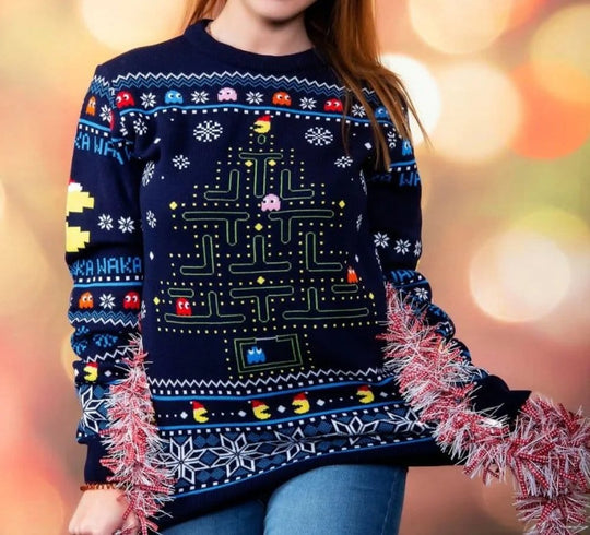 Pac-Man Christmas Pullover Größe XXXL