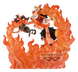 One Piece World Collectable Figure Log Stories PVC-Figur Portgas D. Ace & Monkey D. Ruffy (Marineford) 10 cm