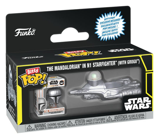 Star Wars Bitty POP! Ride Vinyl Figur N1 w/Mando 2,5 cm