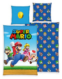 Super Mario Bettwäsche Super Mario (Mario, Luigi, Peach, Toad) 135 x 200 cm