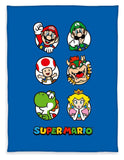 Super Mario Fleecedecke blue 150 x 290 cm