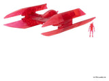 Star Wars Mittelgroßes Fahrzeug & Figuren Set Hyänen-Bomber (Rotes Hologramm) & Kampfdroide (Chase)