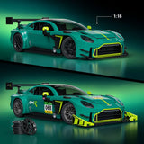 Hot Wheels Elite Mattel Brick Shop Bauset 1/16 '24 Aston Martin Vantage GT3