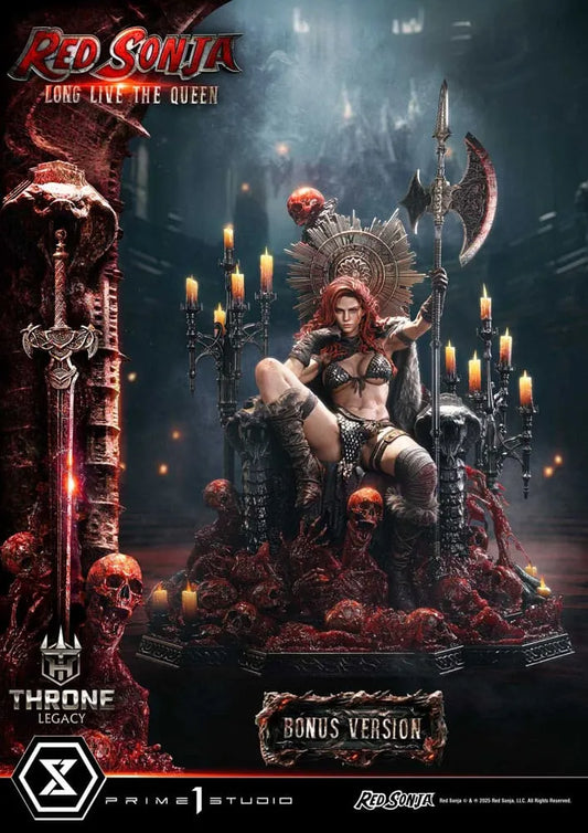 Red Sonja Throne Legacy Collection Statue 1/3 Red Sonja: Long Live the Queen Bonus Version 77 cm